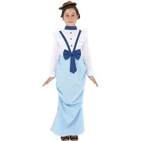 Posh Victorian Costume, Blue, with Dress & Hat, L 