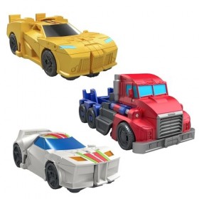 Transformers Pack de 3 Autobots 1-Step-Flip, Figurines Wheeljack, Bumblebee et Optimus Prime de 10&nbsp;cm