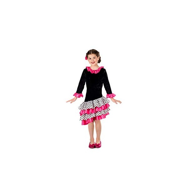 Fun Shack Deguisement Flamenco Fille, Robe Flamenco Fille, Robe Flamenco Enfant, Robe Espagnole Fille, Deguisement Espagnole 