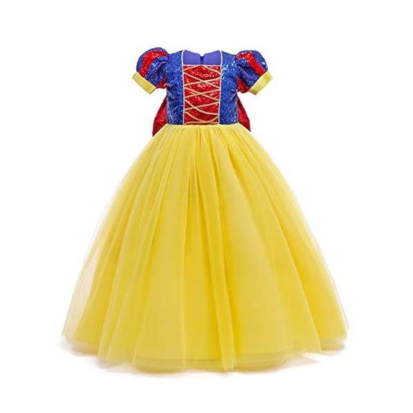 Odizli Blanche-Neige Princesse Costume Fille Carnaval Costume Robe de Noël Cosplay Halloween Robe de fête avec accessoires, g