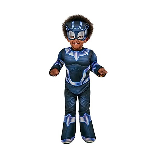 Rubies Costume officiel Marvel : Spidey et ses incroyables amis Black Panther Deluxe pour enfant de 3 à 4 ans
