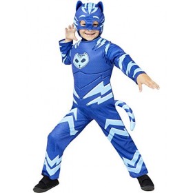 Amscan 9908871 Déguisement de Catboy phosphorescent pour enfants - Unisexe, bleu, 6-8 ans