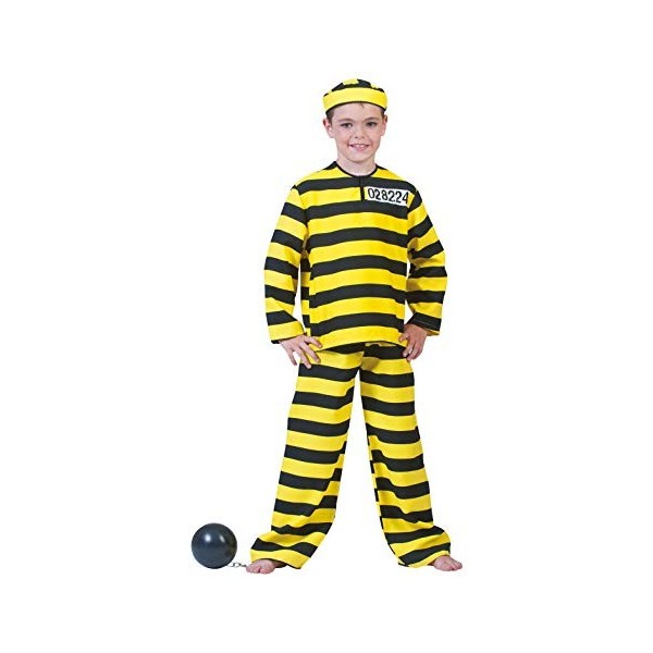 Fiesta Palace - Déguisement De Prisonnier Jaune Enfant Taille 128Cm