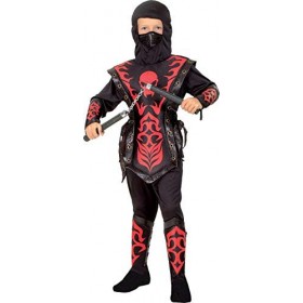 Ciao Skull Ninja Costume pour Enfant Noir/Rouge Taille 7-9 Ans