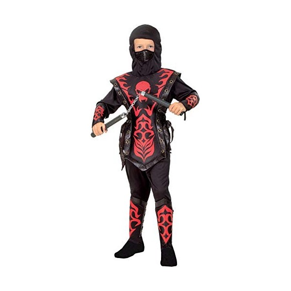 Ciao Skull Ninja Costume pour Enfant Noir/Rouge Taille 7-9 Ans