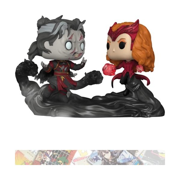 Dead Strange & The Scarlet Witch: P o p ! Movie Moment Lot de figurines en vinyle avec 1 carte à collectionner compatible ave