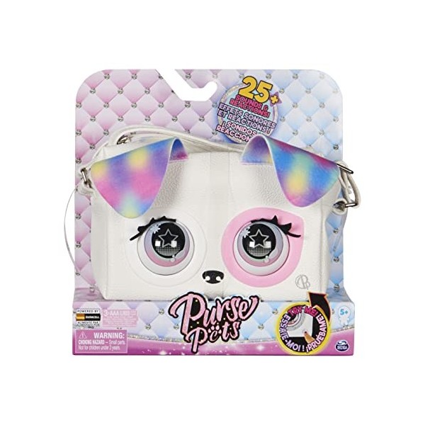 Purse Pets Fluffy Series - Lama - Compagnon INTERACTIF Format Sac A Main - Lama Animal Interactif Fausse Fourrure Qui Cligne 