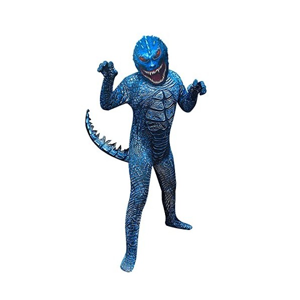 Godzilla Vs Kong Costume de cosplay pour enfants pour jeux de rôle et masque 2 pièces 2-12 ans noir, 11-12 ans 