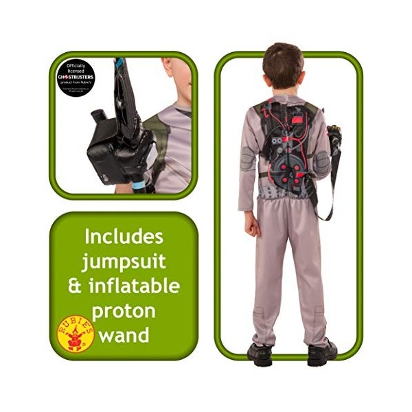 Rubies Costume Officiel Ghostbusters Combinaison avec Motif Baguette Magique Gonflable Proton – 2016 – Enfant Grand