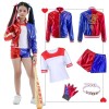 Ansamy Quinn Costume de cosplay pour adultes et enfants - Kit de costume de - Comprend veste, t-shirt, short et gant pour Hal