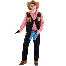 TecTake dressforfun Déguisement pour homme cowboy | Chaps de cowboy + gilet & chemise | western shérif carnaval S | no. 3005
