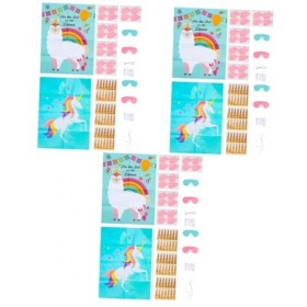 Toyvian 6 Ensembles DAutocollants De Jeu Pour Enfants Épingler La Corne Sur Le Jeu De Licorne Autocollant De Jeu DAlpaga In