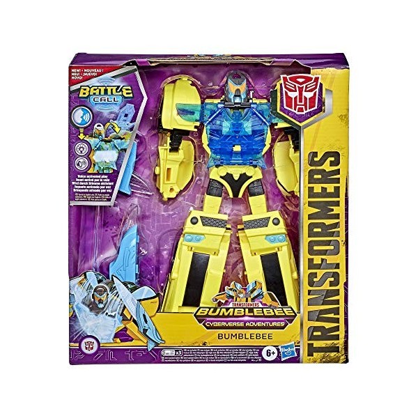 Transformers Bumblebee Cyberverse Adventures Battle Call Bumblebee, classe Officier, sons et lumières activés par la voix