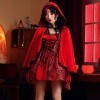 Costume de petit chaperon rouge pour femme - Déguisement dHalloween - 2 pièces - Pour jeux de rôle, Rouge, L