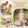 Lehoo Castle Cuisine en Bois Enfant, Jouets de Pique-Nique en Bois Apportez des Dessert, Dinette Enfant avec Sac de Rangement