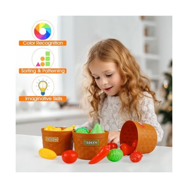 Jouets Montessori dApprentissage pour Enfants, Ensemble de Jouets de Ferme 4 en 1 avec Animaux pour Tout-Petits de 1 à 3 ans