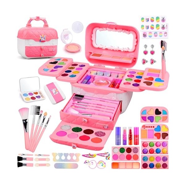 Coffret Maquillage Enfant Filles Makeup Set, Cadeau de Noël