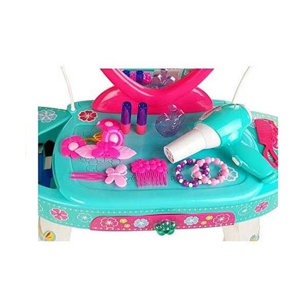 BSD Jeu dimitation, Table de Maquillage, Jouet Coiffeuse pour Enfants, Jouet Coiffeuse avec Sèche-Cheveux et Accessoires