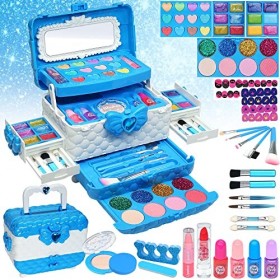 Maquillage pour Filles - 57pcs Maquillage Fille,Maquillage pour Enfants Lavable et Jouets de Maquillage Non Toxiques, Parfait
