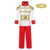 Lito Angels Deguisement Costume Prince Charmant Roi Royal avec Couronne pour Enfants Garçons Taille 8-10 ans, Rouge étiquett