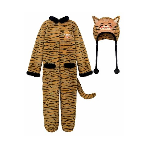 ReliBeauty Déguisement Tigre Enfant Costume Animaux pour Garçon et Fille Carnaval,120