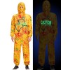 IKALI Costume de zombie contaminé pour homme - Halloween adulte - Tenue vestimentaire de fantaisie phosphorescente avec masqu