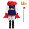 OBEEII Déguisement Prince Charmant Enfant, Prince Charmant Cendrillon Costume pour Garçons Jeu de rôle Cosplay Carnaval Hallo