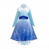 Lito Angels Deguisement Robe Reine des Neiges 2 Princesse Elsa Costume Aventure Enfant Fille, Ensemble Manteau avec Cape et L