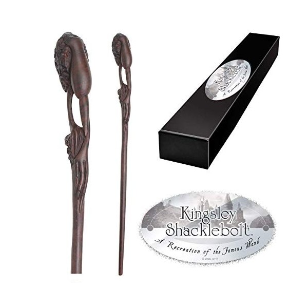 The Noble Collection - Kingsley Shacklebolt Character Wand - 14in 35.5cm Wizarding World Wand with Name Tag - Harry Potter 