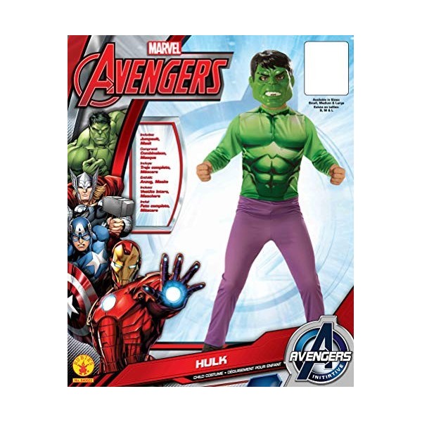 Marvel- Hulk Costume, 640922-M, Multicolore, M 5-7 años 