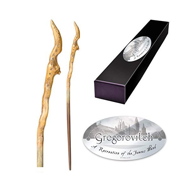 The Noble Collection - Gregorovitch Character Wand - 15in 39cm Wizarding World Wand with Name Tag - Harry Potter Film Set M