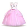 Lito Angels Robe de Princesse Licorne pour Enfant Filles, Carnaval Ceremonie Fête Anniversaire, Taille 9-10 ans, Rose