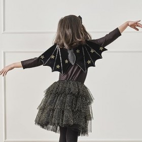 Ginger Ray Girls Black & Gold Sparkle Tutu for Halloween Costume Parties Age: 5-7 Years