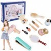 Syfunlv Ensemble de Maquillage pour Enfants en Bois, Maquillage Bois Enfant Jouet pour Fille, Jouet de Maquillage en Bois, Ca