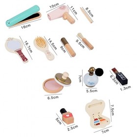 Syfunlv Ensemble de Maquillage pour Enfants en Bois, Maquillage Bois Enfant Jouet pour Fille, Jouet de Maquillage en Bois, Ca