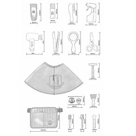 Dequate Ensemble De Jeu Barbier pour Enfants, 18 PCS Maquillage Enfant Jouet Fille, Jouets Simulation Coiffure, Jeux en Bois 