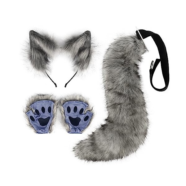 Chat Cosplay Set, Oreilles de Chat Serre Tete, Queue de Chat en