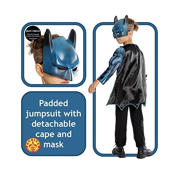 Rubies Déguisement Batman Bat-Tech, Deluxe, DC Comics, pour enfants, taille M, 5-6 ans 301226-M 