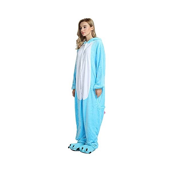 KiKa Monkey Pyjama pour enfants licorne de dessin animé en flanelle Animal Nouveauté Déguisement Cosplay Pyjama, Bleu licorne