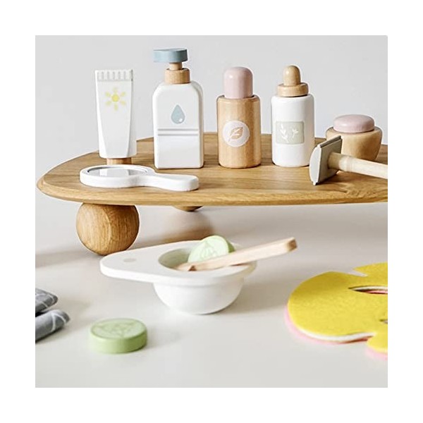 Naroote Ensemble de Jouets Cosmétiques en Bois, Ensemble de Maquillage de Jeu de Rôle Réaliste pour Enfants Filles dâge Prés