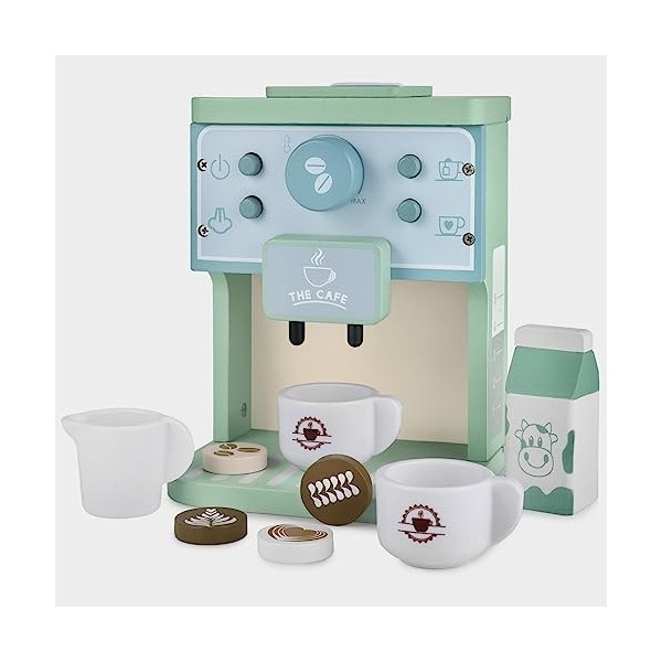 GAGAKU Ensemble de cafetière en bois pour enfants, ensemble de jeu pour enfants, accessoires de cuisine, ensemble de nourritu