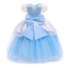 IMEKIS Filles Cendrillon Aurore Costume Princesse Fantaisie Halloween Carnaval Cosplay Habiller Robe en Tulle à Volants Fleur