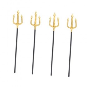 Holibanna 4 Pcs Triple Fourchette Accessoires De Performance Décor Jouets Halloween Costumes Roi Costume pour Hommes Trident 