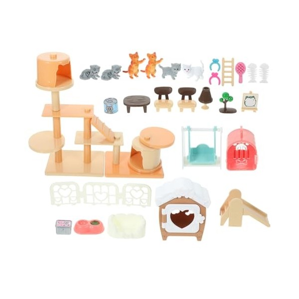 ifundom Ensemble De Jouets Pour Animaux De Compagnie Figurines De Chat Ensemble De Jeu Réaliste Et Détaillé Rôle De Chat Appr