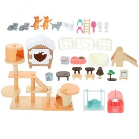 ifundom Ensemble De Jouets Pour Animaux De Compagnie Figurines De Chat Ensemble De Jeu Réaliste Et Détaillé Rôle De Chat Appr