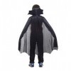 KIRALOVE - Costume Vampire Carnaval Dracula Twilight Noir Enfant Taille M 5 6 ans Idée cadeau Fête
