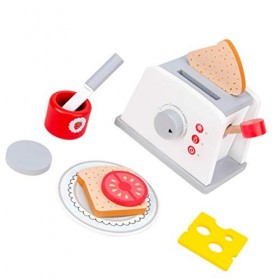 NUOBESTY 1 Jeu Machine à Pain en Bois De Simulation Jouets Déveil Faire Semblant De Jouer Au Jouet De Cuisine Jouet De Machi