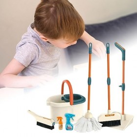 Milageto Ensemble de nettoyage pour enfants Ensemble de nettoyage de jouets Jouet éducatif Ensemble de jeu de pour enfants Jo