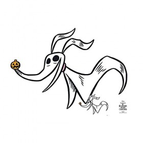 SC1677 Zero The Nightmare Before Christmas Party Supplies Silhouette en Carton Grandeur Nature avec Mini