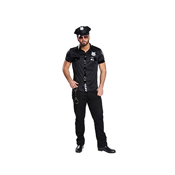 Rubies Chemise sexy de police pour homme Noir Taille 50